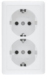 Розетка двойн. бел. 2К+3 16А-250В RA16-238-B Systeme Electric ХИТ 492420